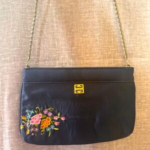 Elegant Black Floral Embroidered Bag